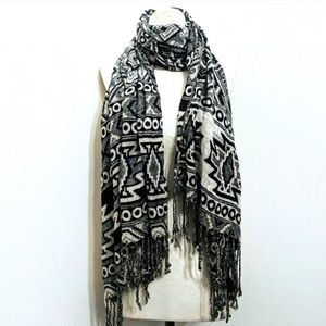 H&M Tribal Long Scarf with Fringe